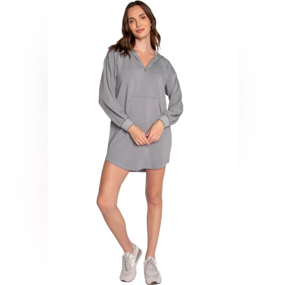 PJ Salvage Running Errands Dress Tunic Pullover Hoodie in gray Size XS
